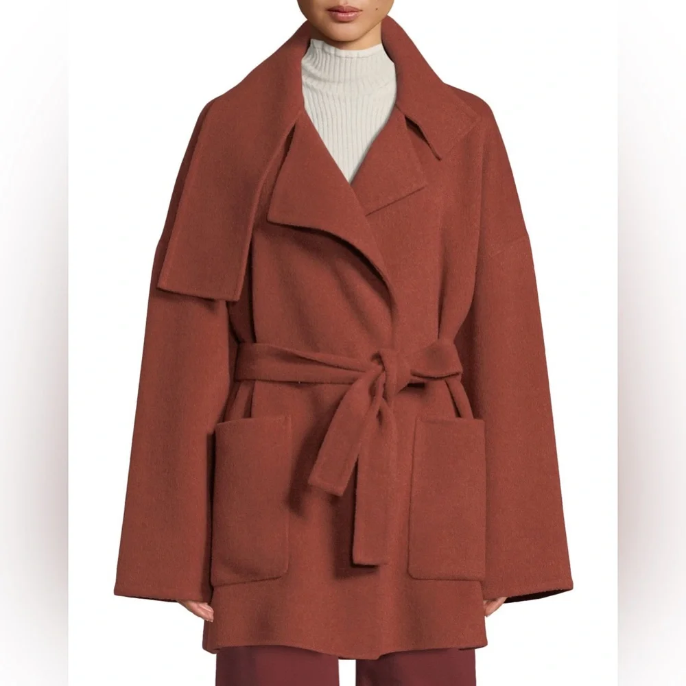 VINCE Oversized Wool Blend Blanket Coat - Picture 4 of 11